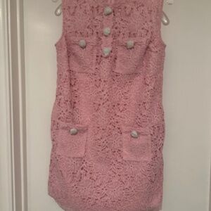 Self Portrait pink lace mini dress